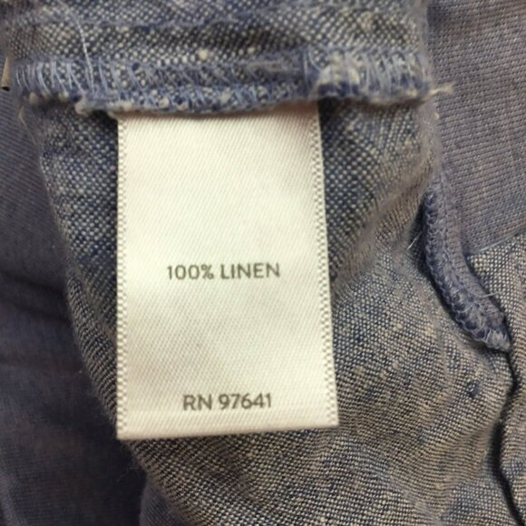 J. Jill Love Linen Womens Small Pants Blue Made In India - Picture 10 of 11